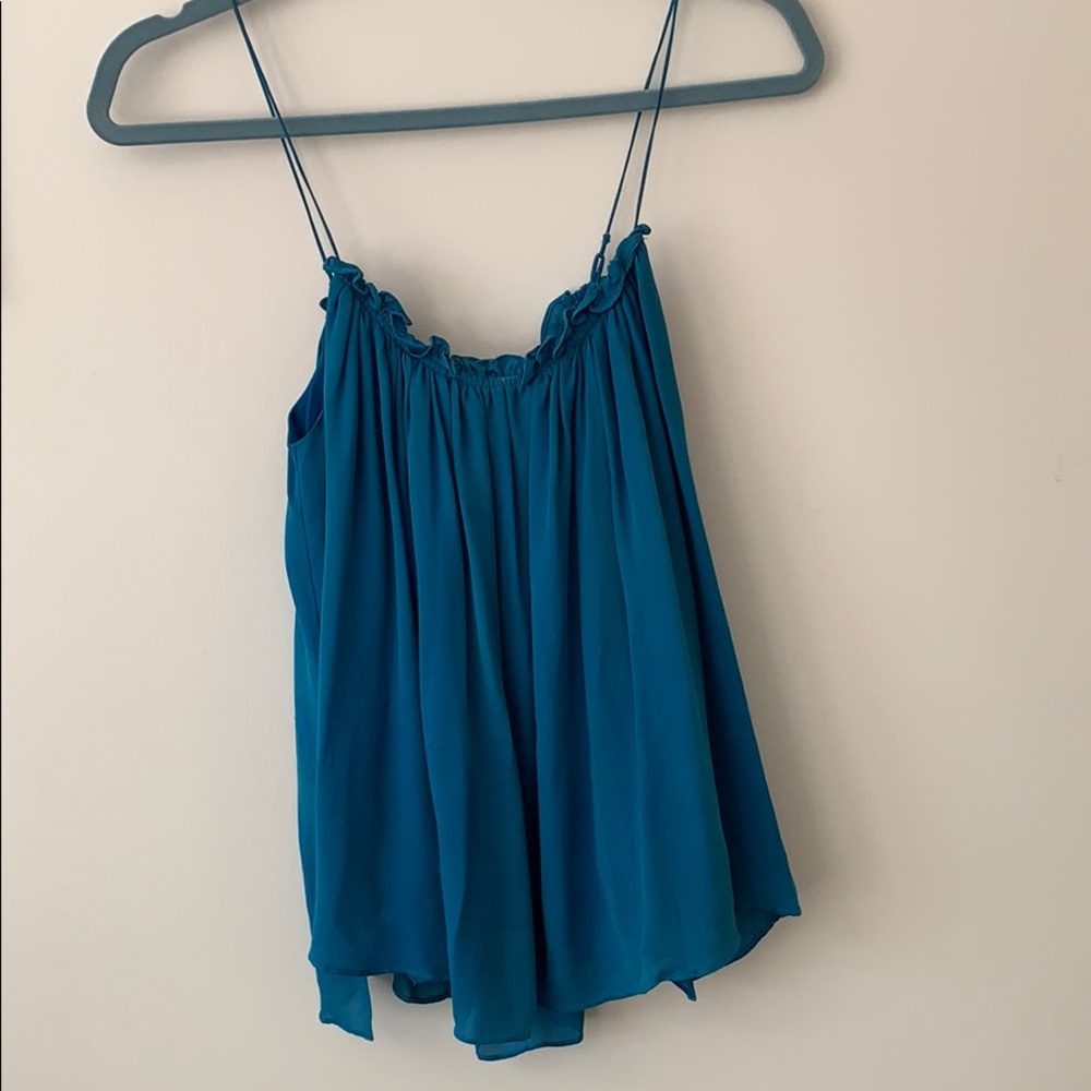 Tangerine Silk teal flowy top